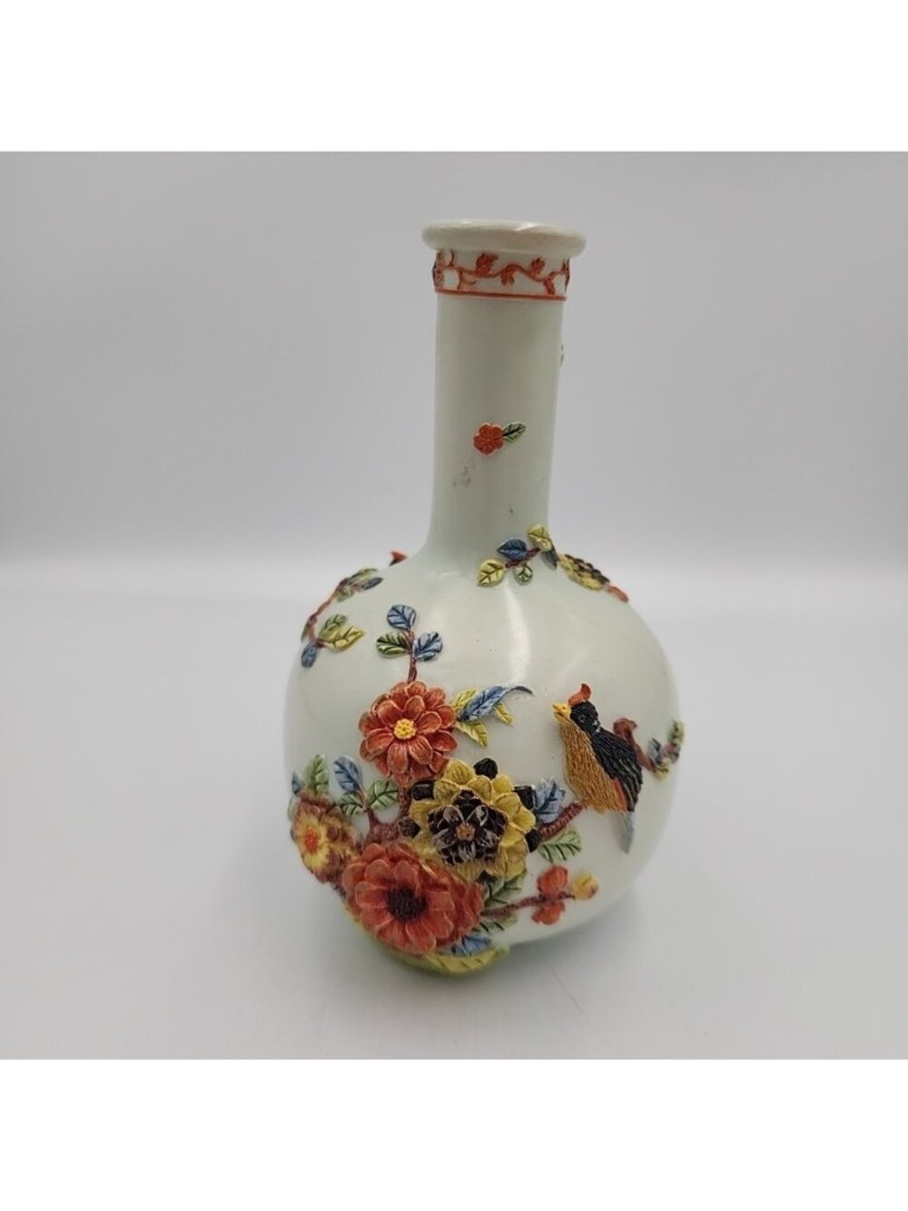 Vintage flower Vase Sahiba Songbirds Porcelain Hand Painted Sahiba Signed 1-302